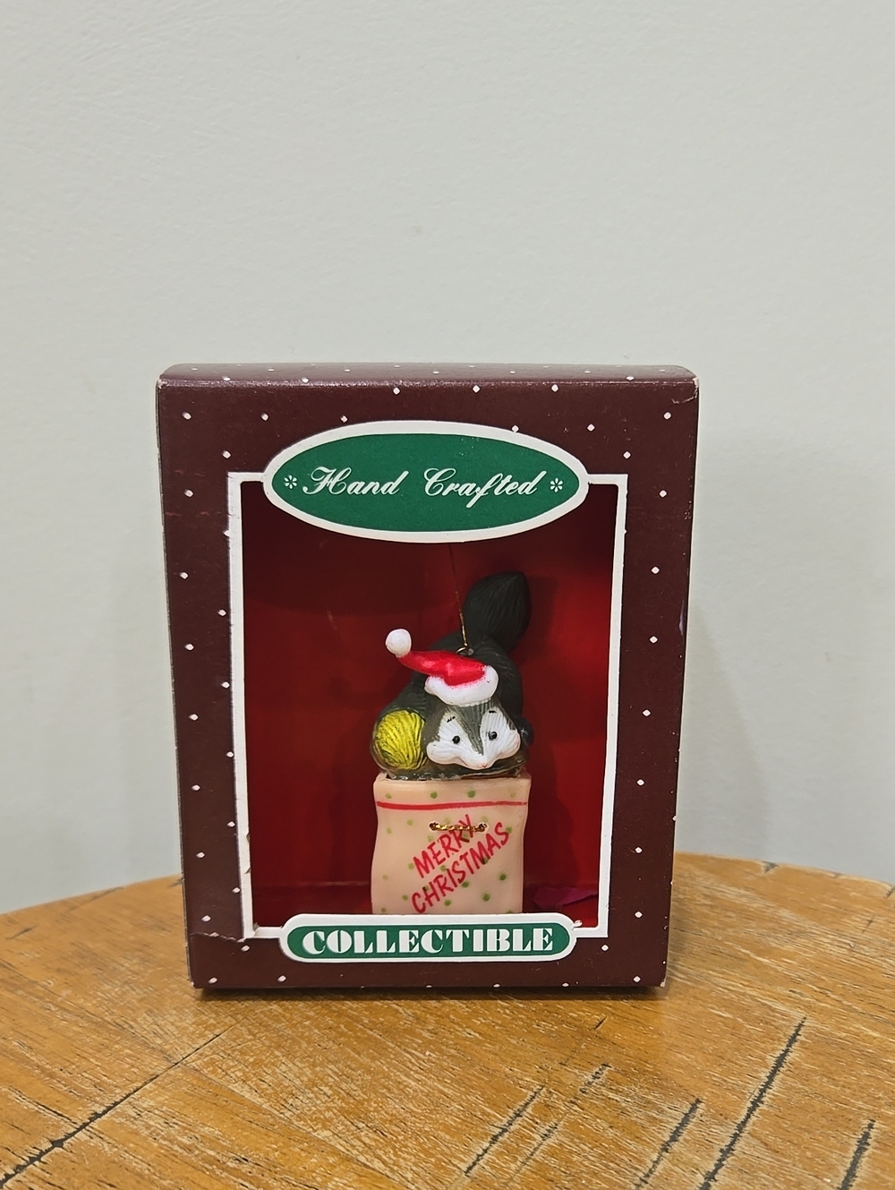 Vintage Artmark Raccoon Trash Bay Christmas Ornament